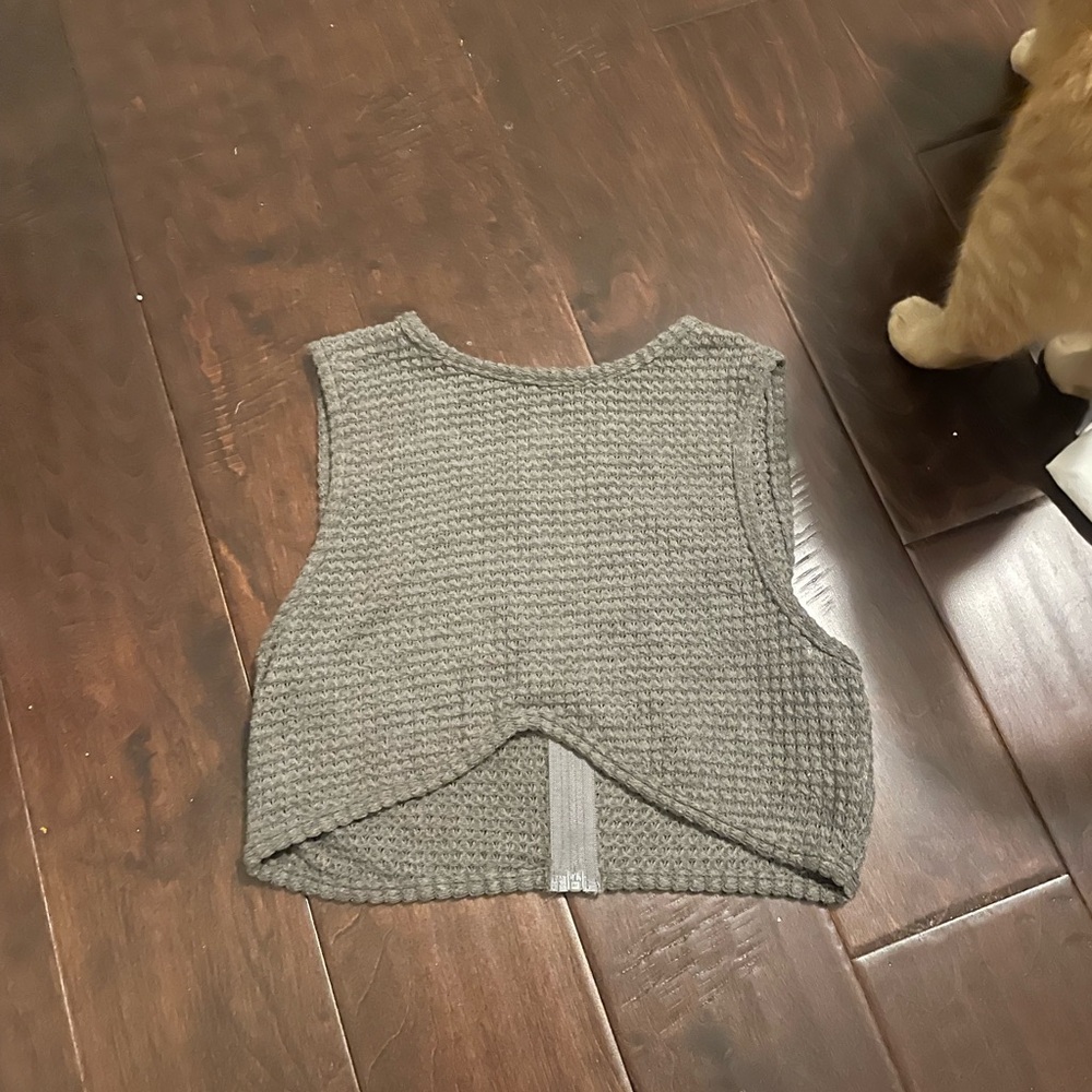 Gray Knit cropped tank top